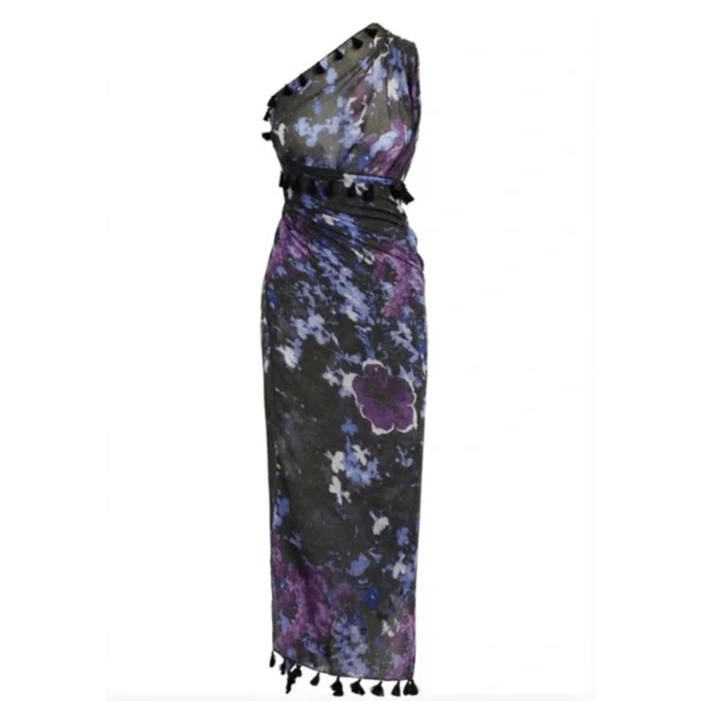 Peter Som Dream Floral Sarong One Size Meteorite Swim Cover-Up Dress Wrap